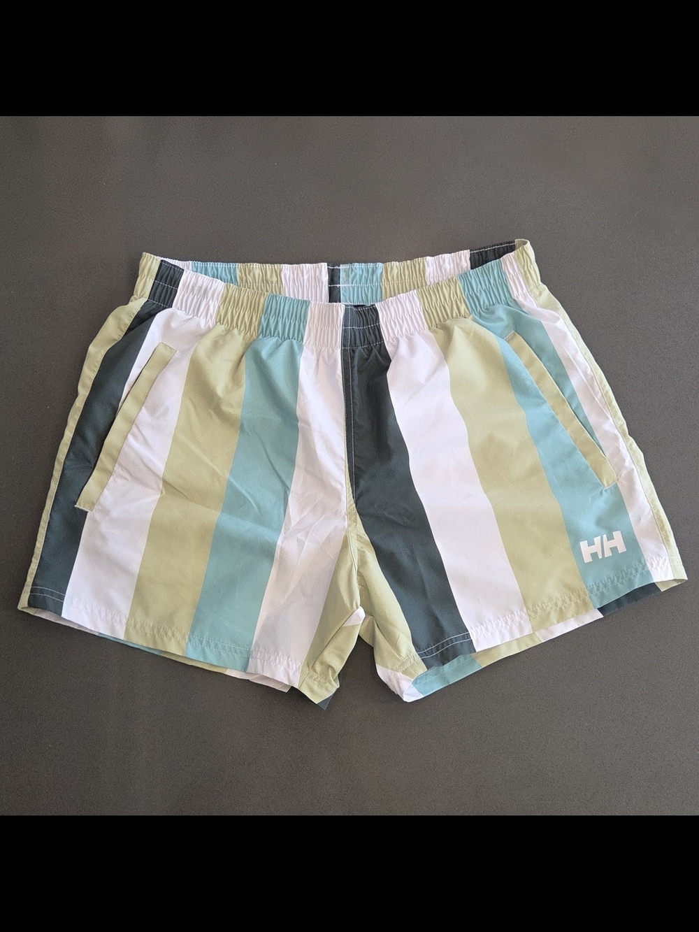 Helly Hansen Striped Swim Shorts in Mint, Teal & White